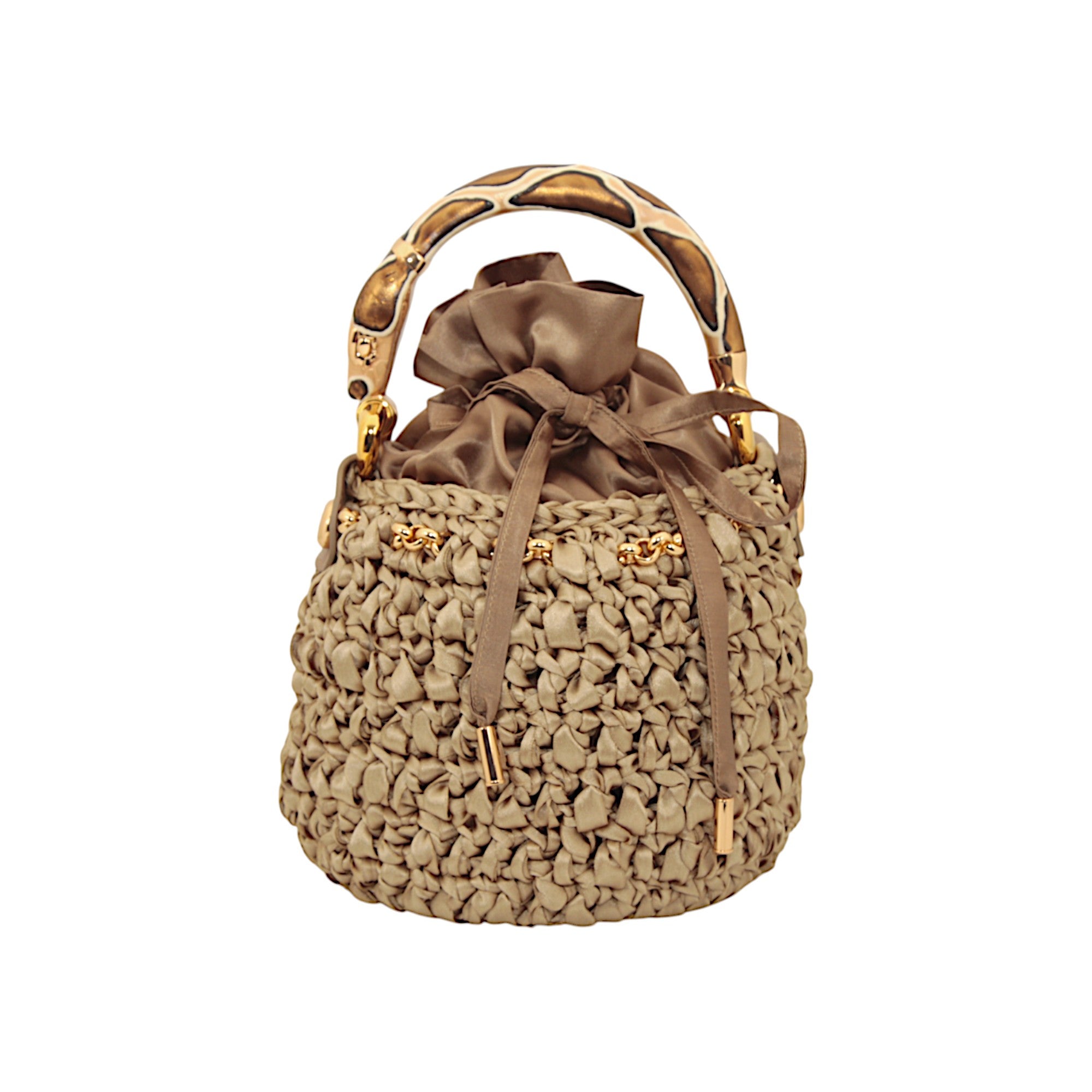 Bucket with Handle Ornated with Snake Made in Italy