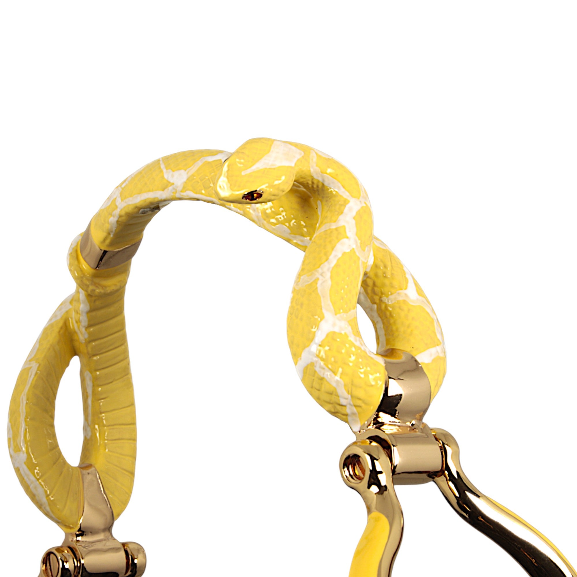(PRE ORDER) YELLOW SNAKE SMALL HANDBAG  WITH GREEN HIGH QUALITY LEATHER