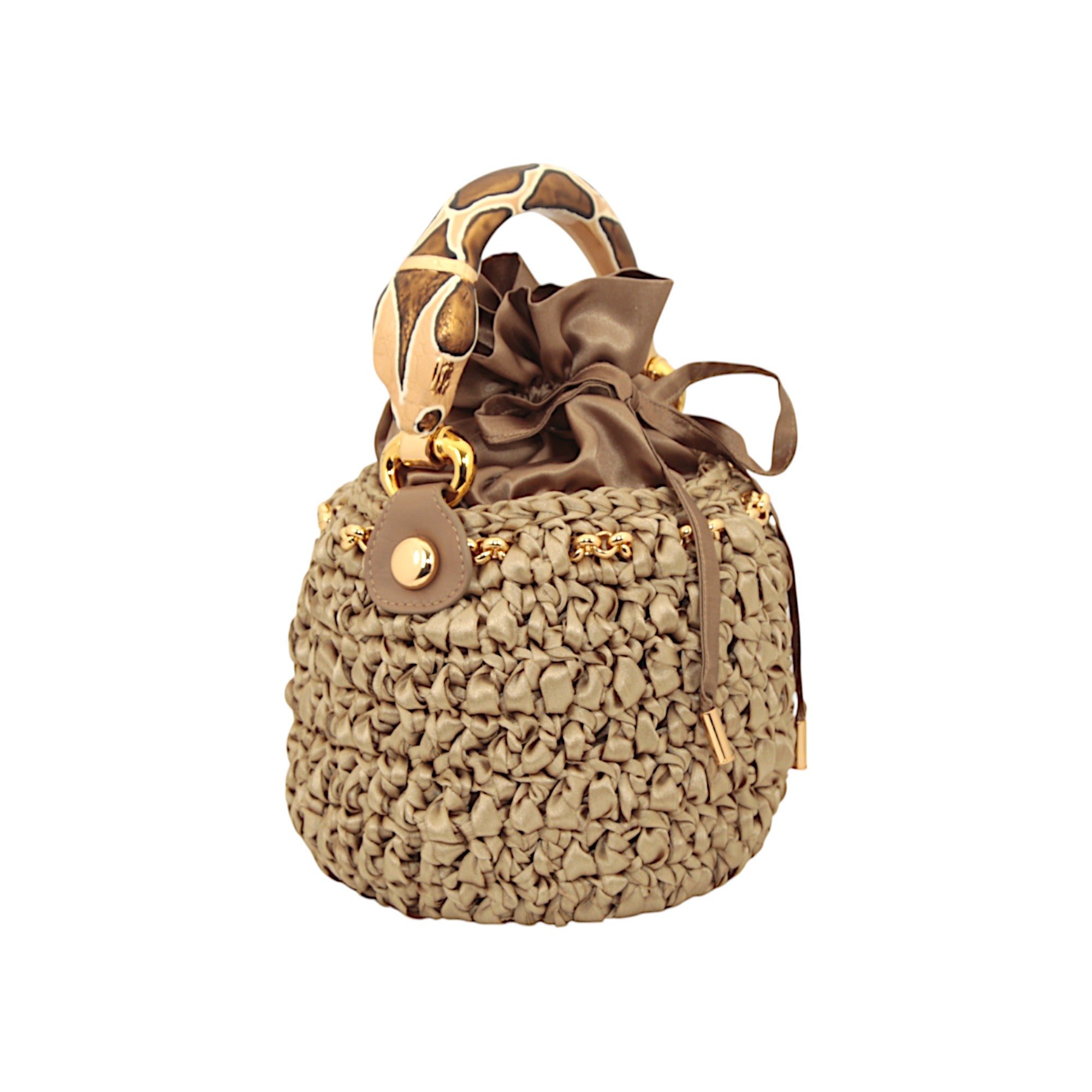 Bucket with Handle Ornated with Snake Made in Italy