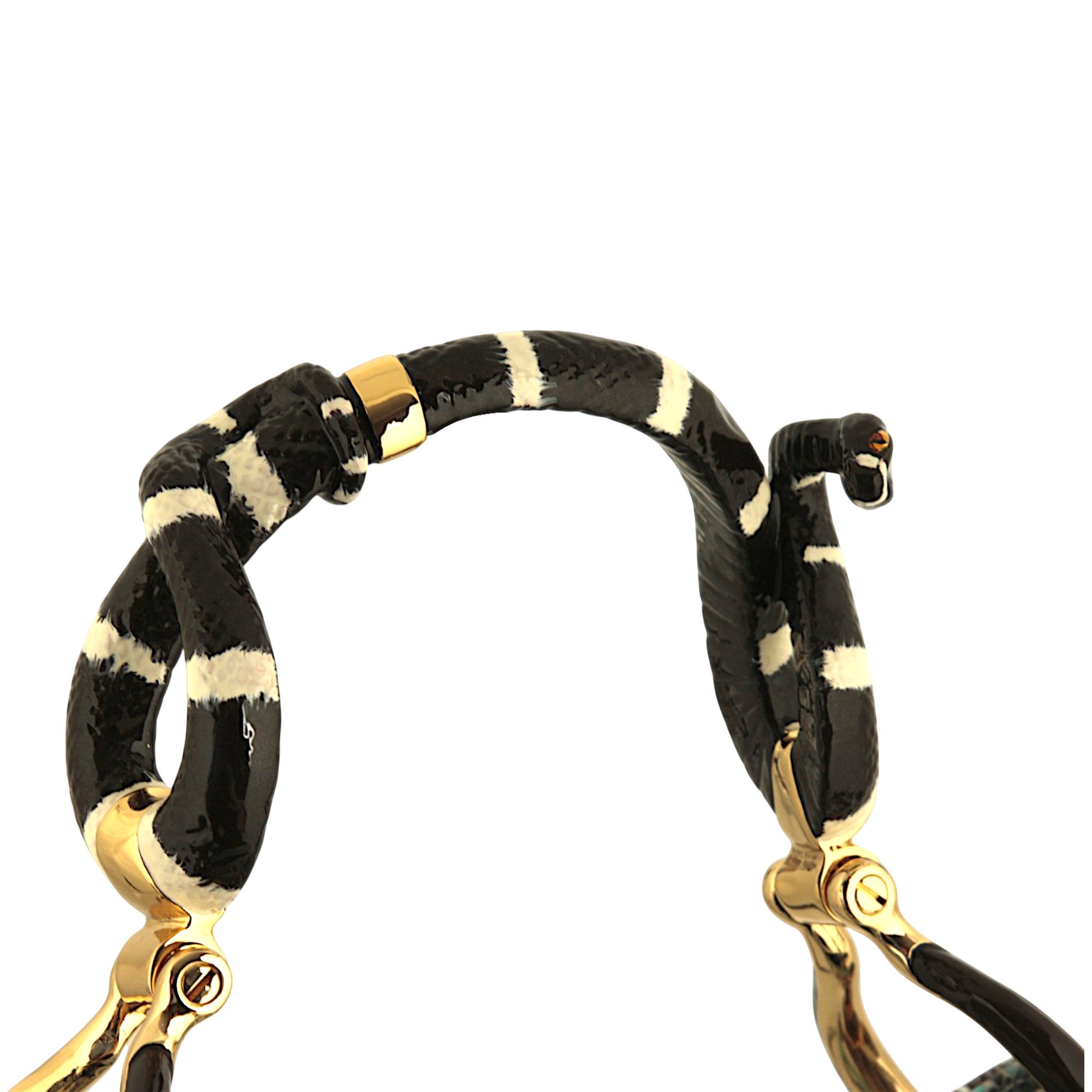  BOLSO PEQUEÑO SERPIENTE AMARILLO CON PIEL ESTAMPADA COCODRILO