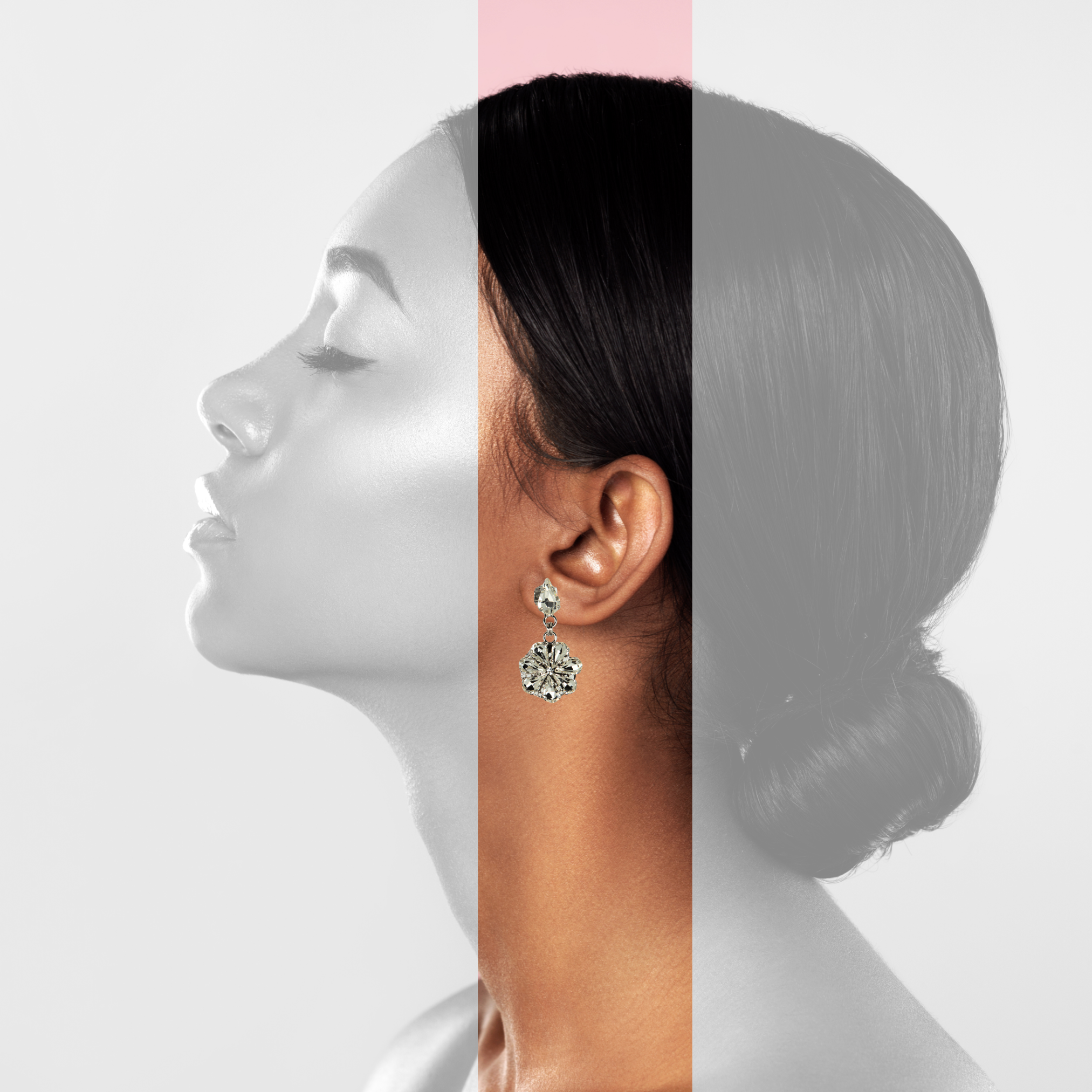 Orecchini pendenti a forma di margherita con gocce di cristallo di zaffiro e acquamarina 