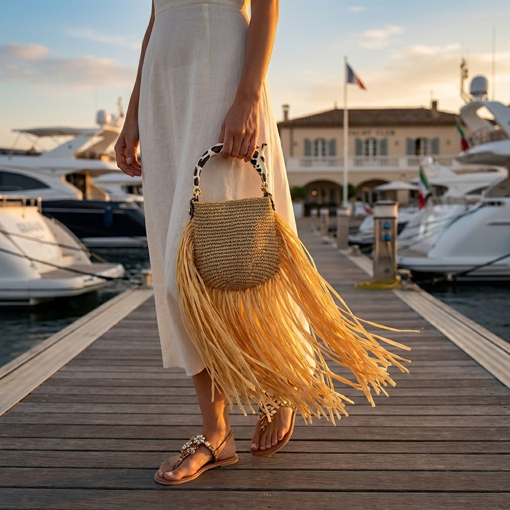 Riviera Fringe Bag – Giraffe Edition