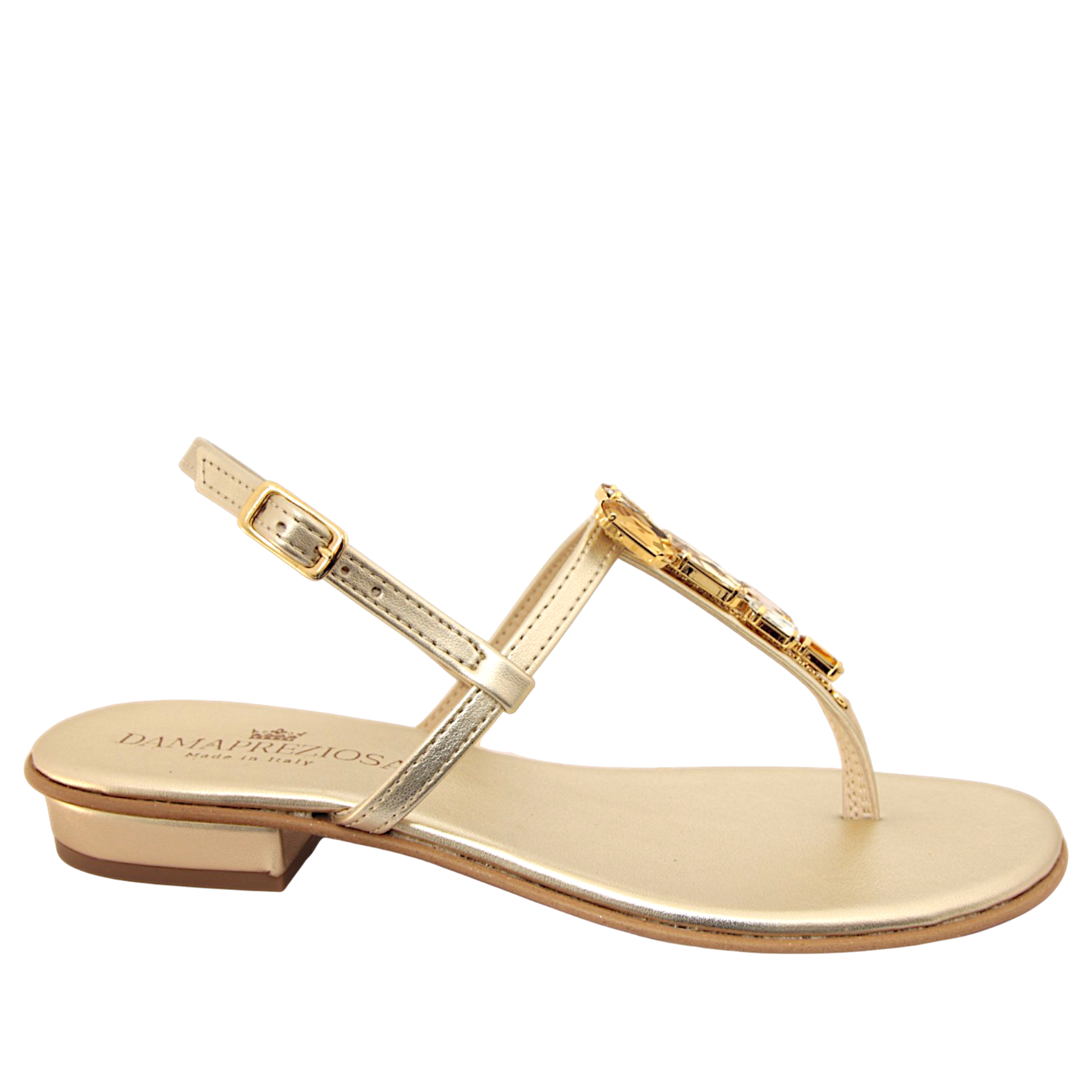 Selene Amber & Topaz Jewel Sandal with warm-toned embellishments handmade in Italy

Elegant jewel sandal with amber and topaz crystal details and refined feminine silhouette

Refined DAMAPREZIOSA sandal born in Sirmione with luminous amber-toned embellishments