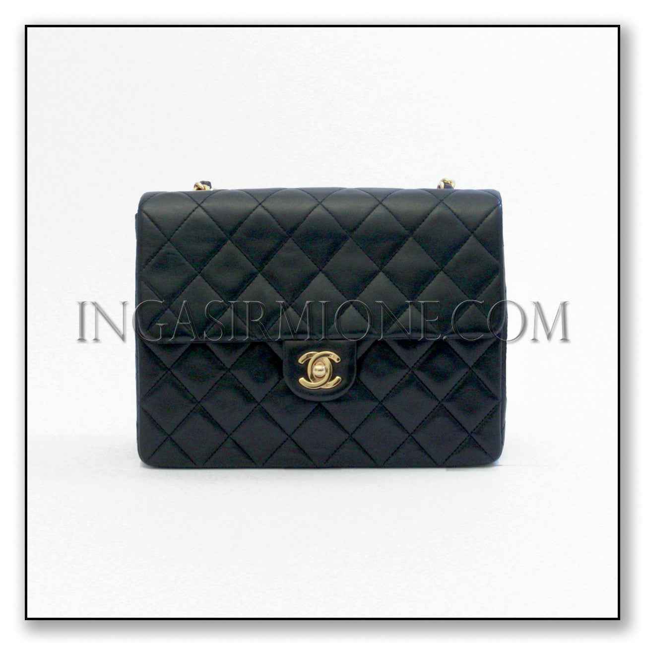 black quilted flap bag