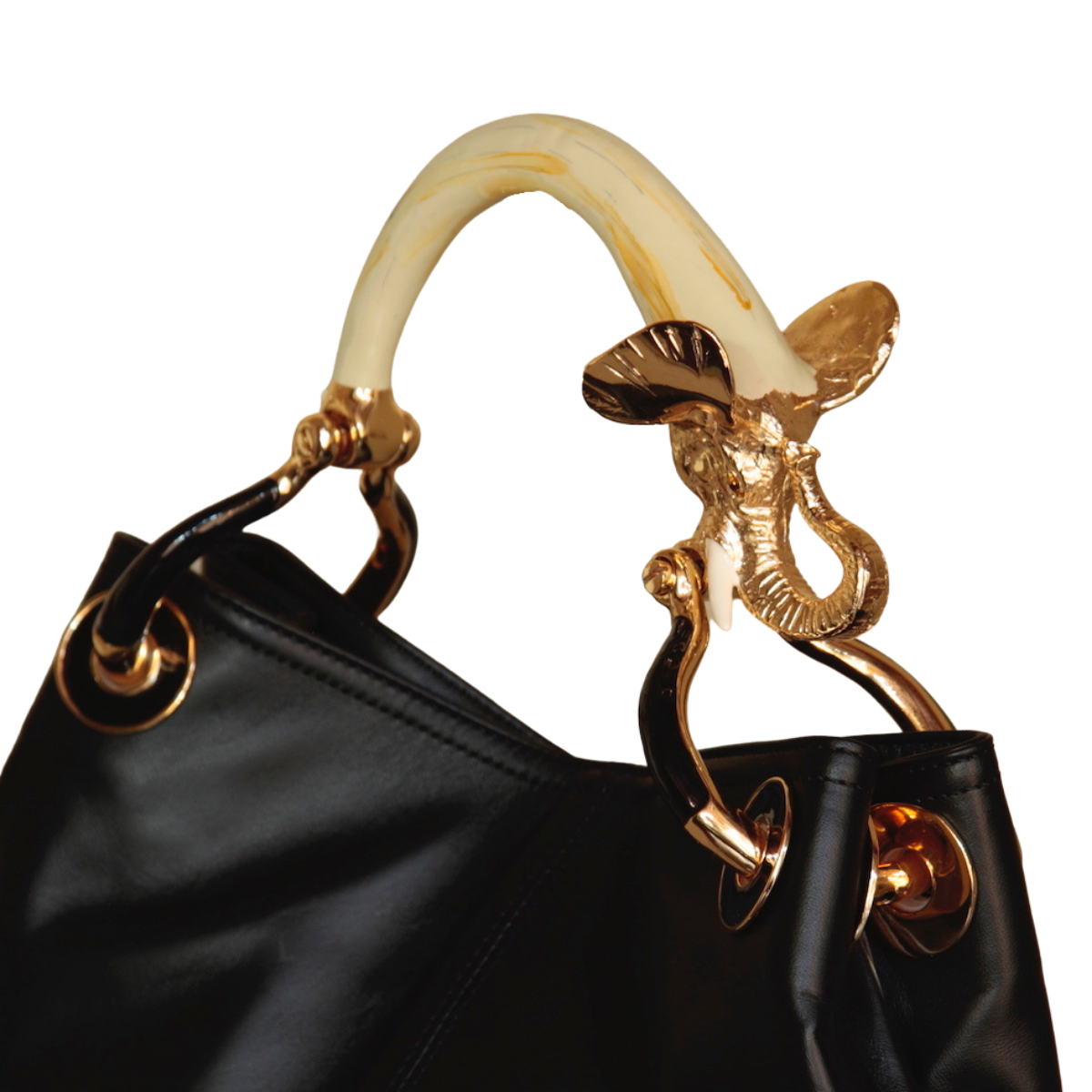 ELEPHANT SMALL HANDBAG  IN BLACK HIGHT QUALITY LEATHER