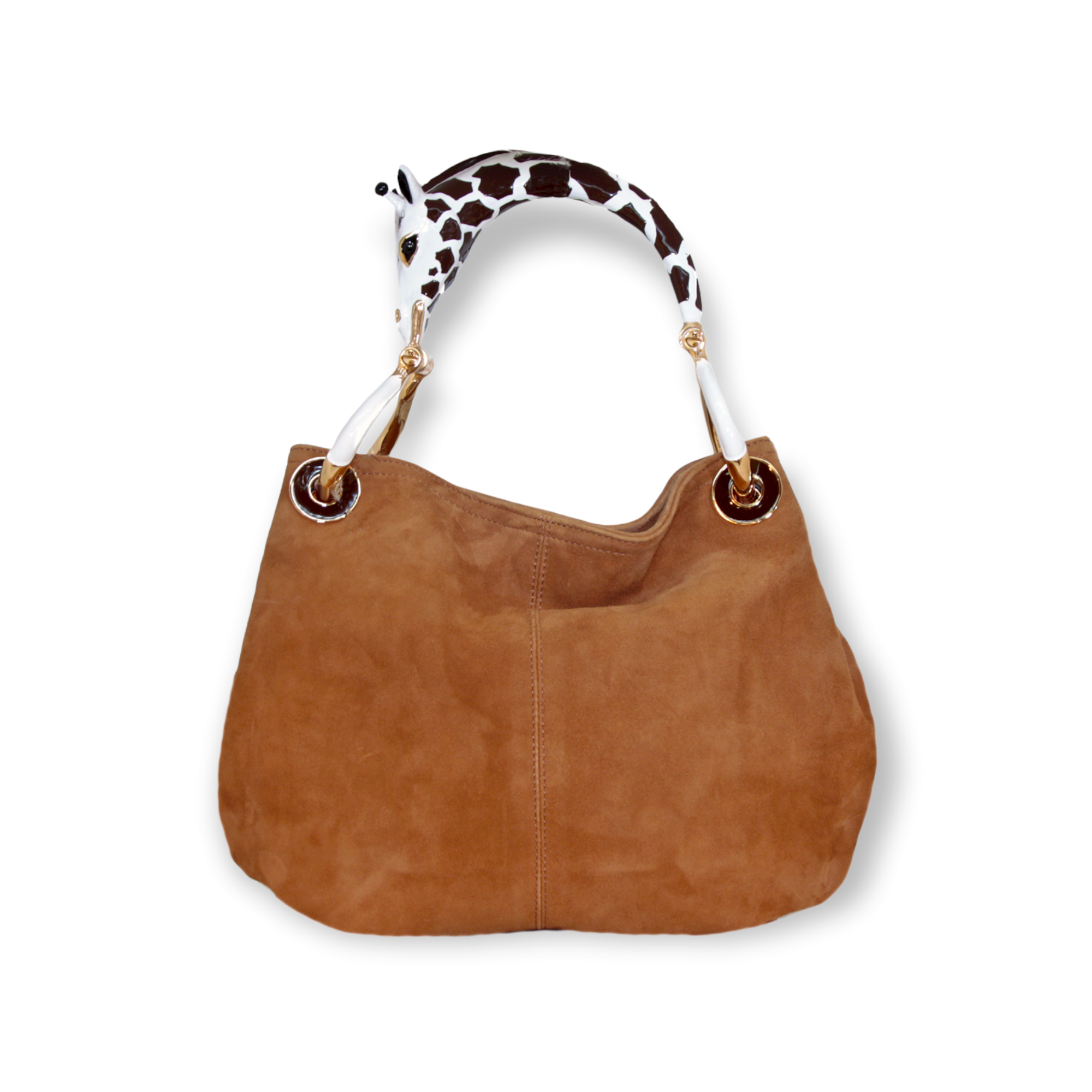 GIRAFFE SMALL BAG WITH LIGHT BROWN SUEDE LEATHER