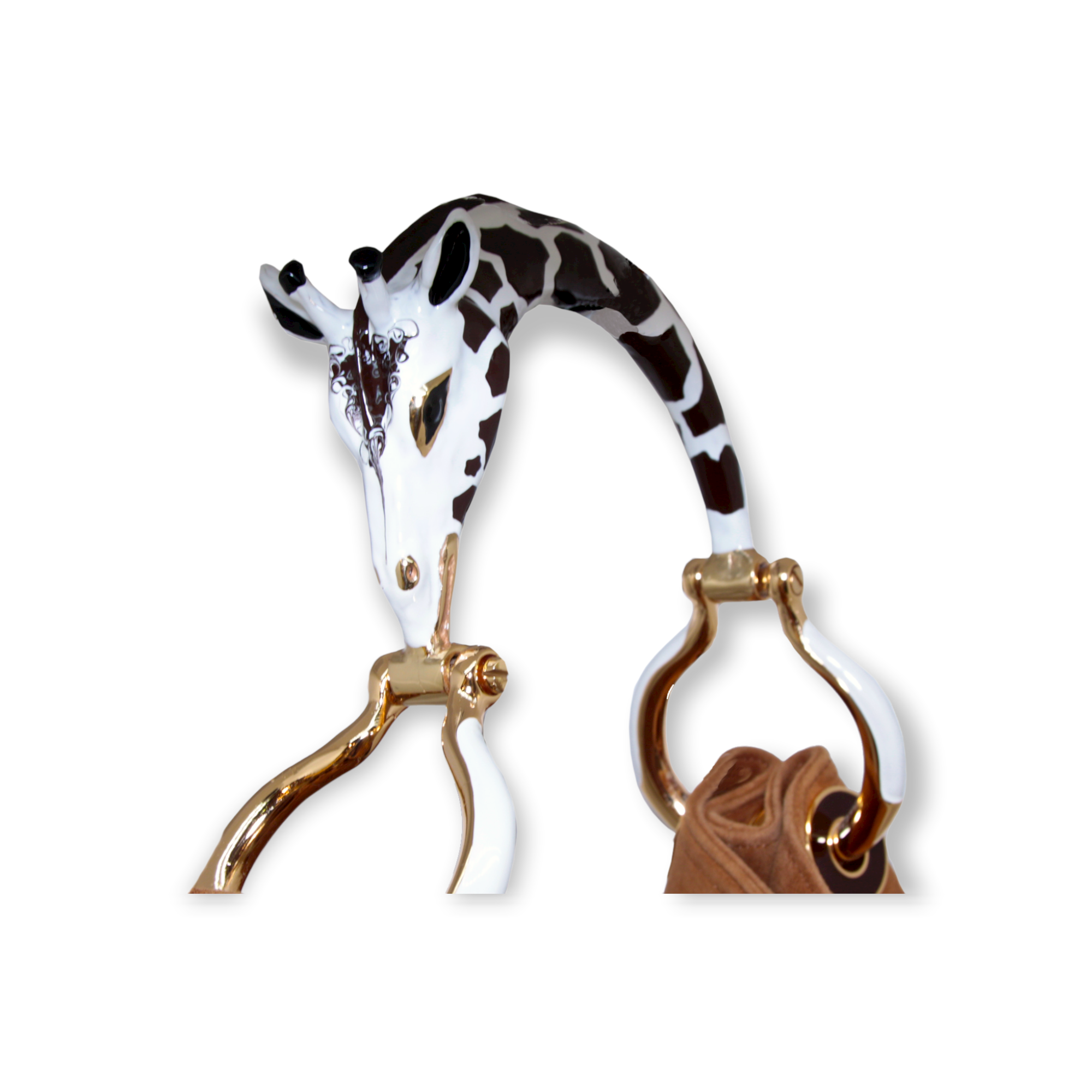 GIRAFFE SMALL BAG WITH LIGHT BROWN SUEDE LEATHER