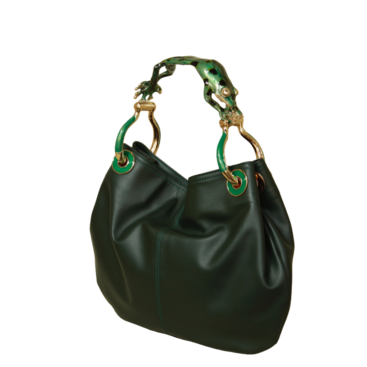 FROG SMALL BAG WITH GREEN  NAPPA LEATHER