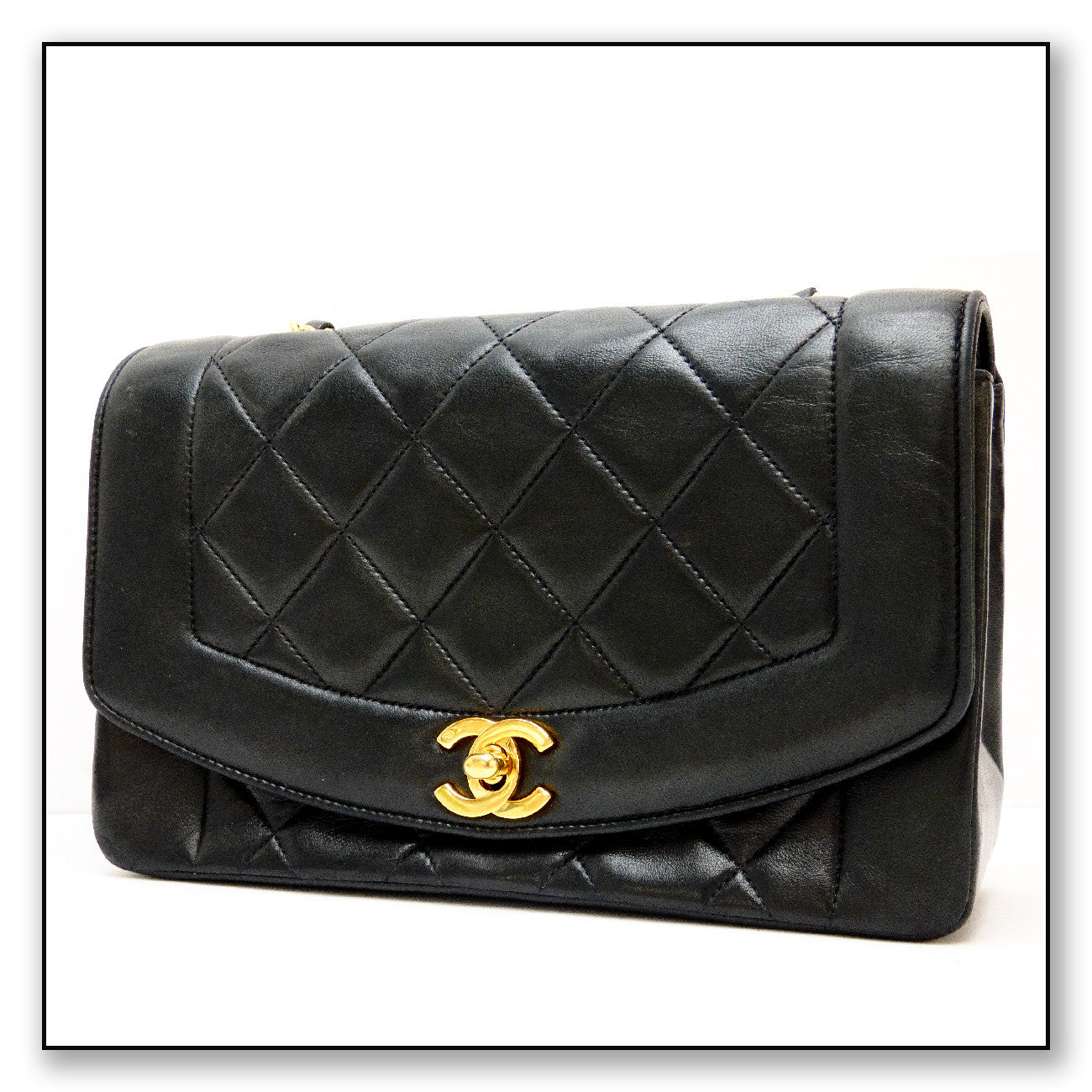 Bolso de hombro con solapa acolchada vintage de Chanel