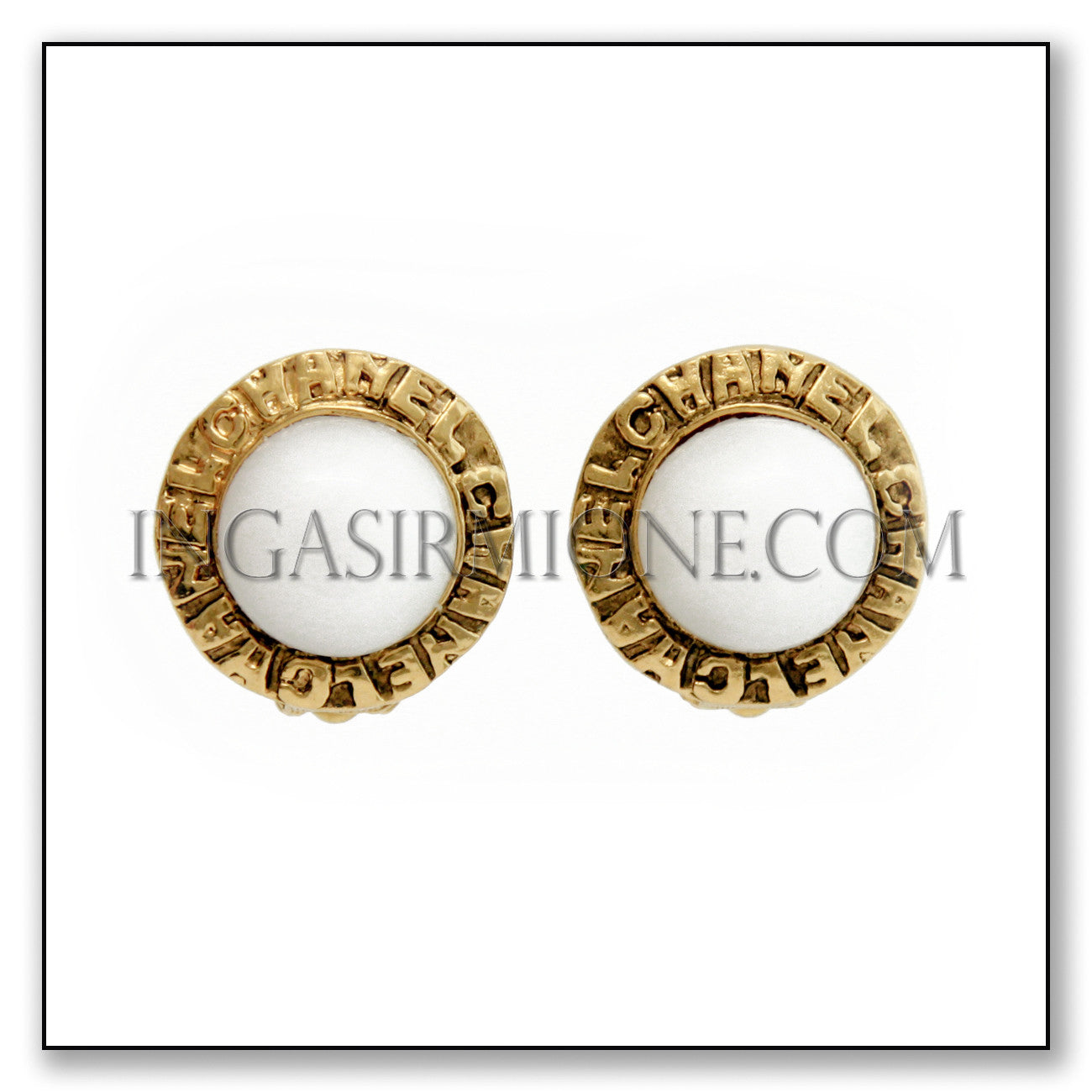 CHANEL GOLD & WHITE EARRINGS